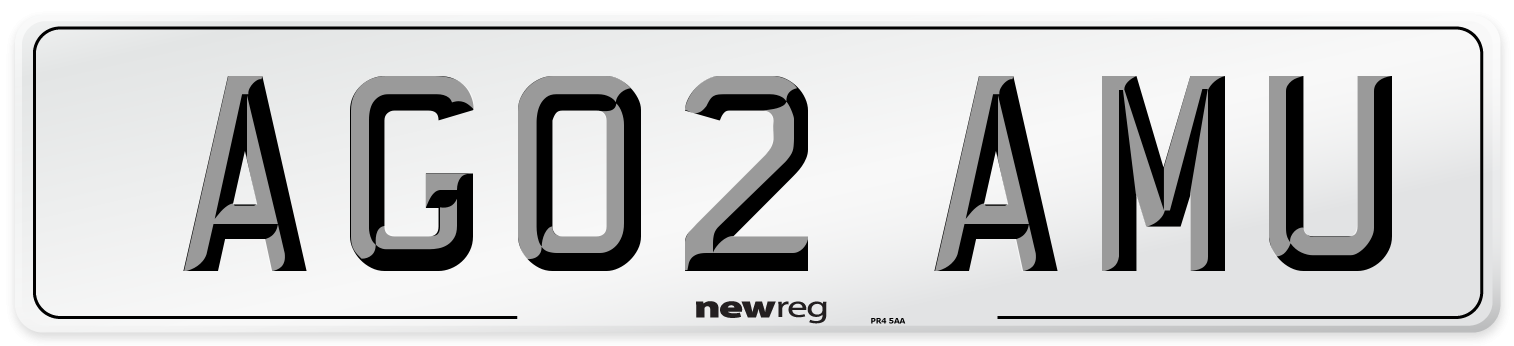 AG02 AMU Number Plate from New Reg